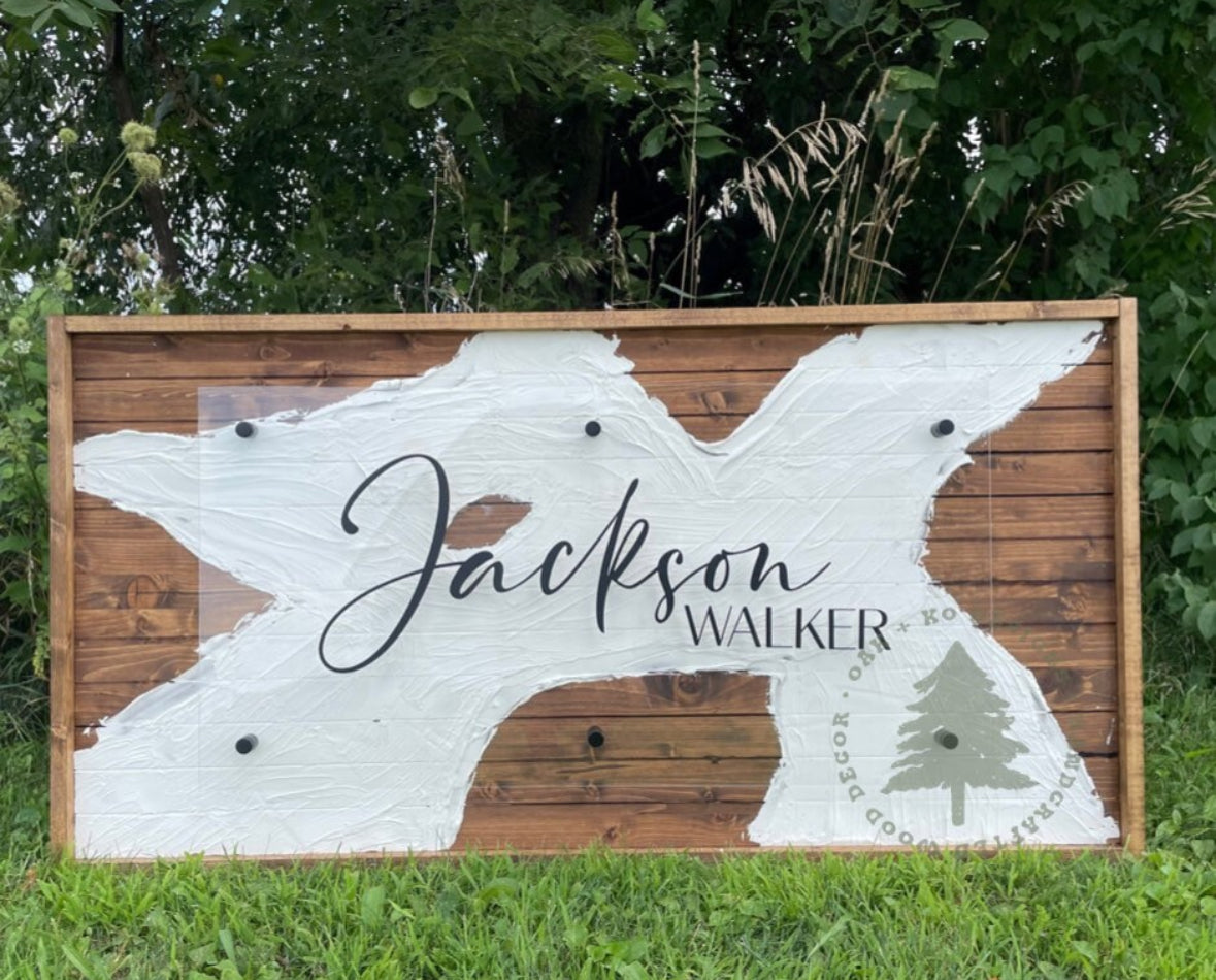 Plaster + Wood Acrylic Sign