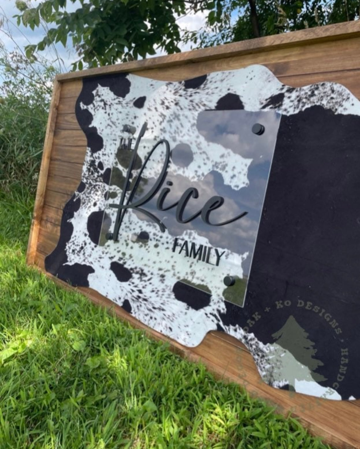 Cow Hide Acrylic Sign