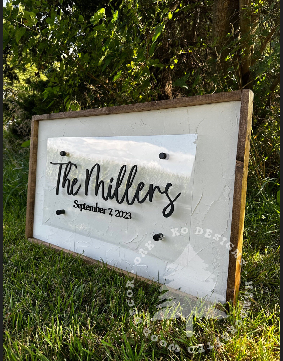 White Plaster Acrylic Sign