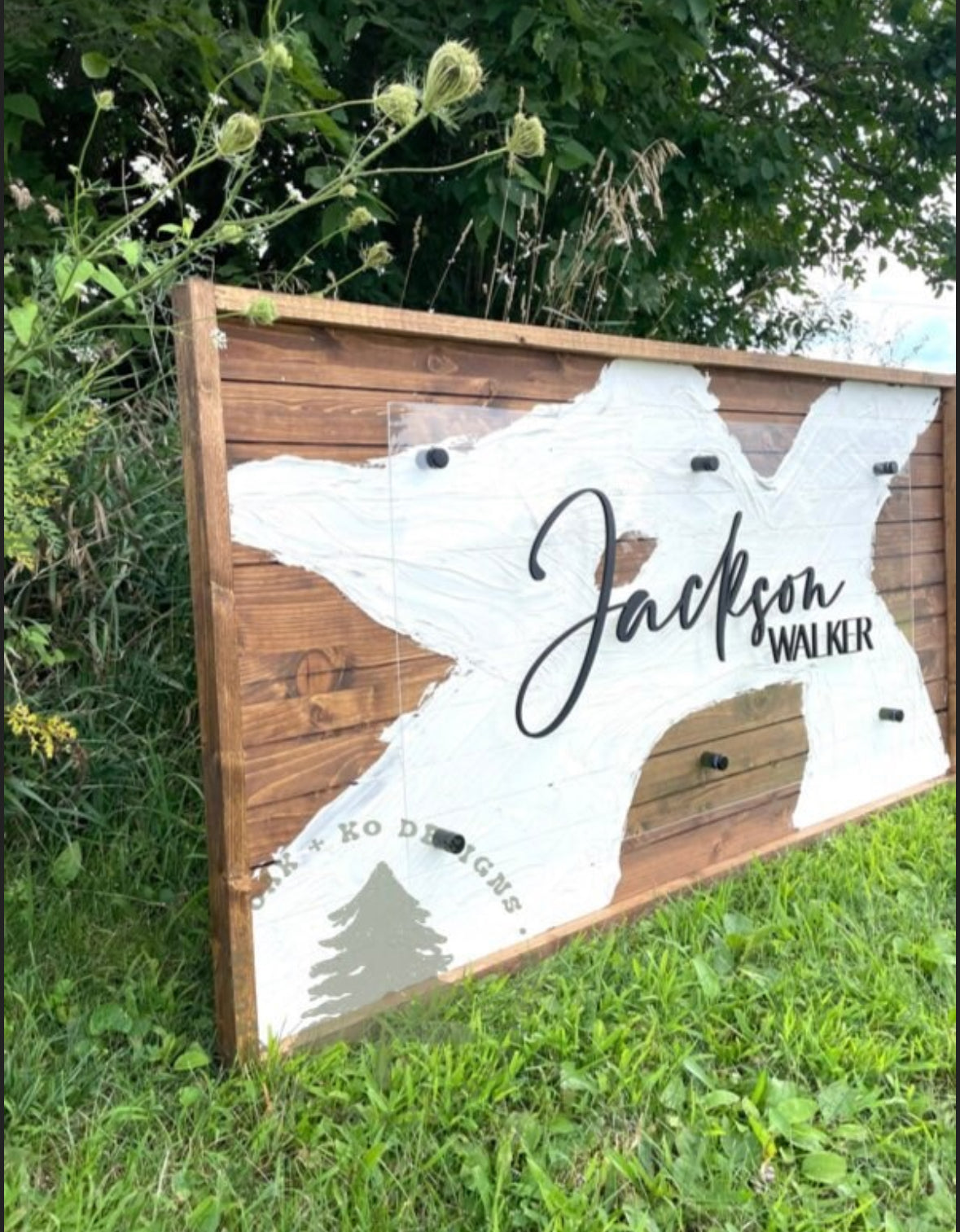 Plaster + Wood Acrylic Sign