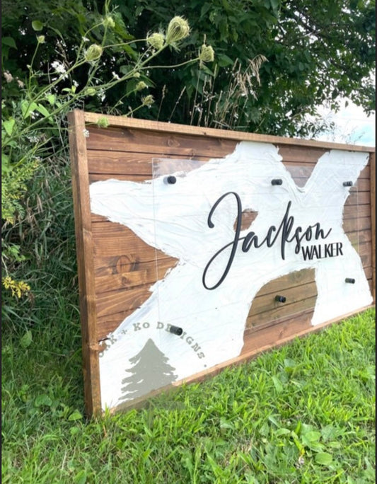 Plaster + Wood Acrylic Sign