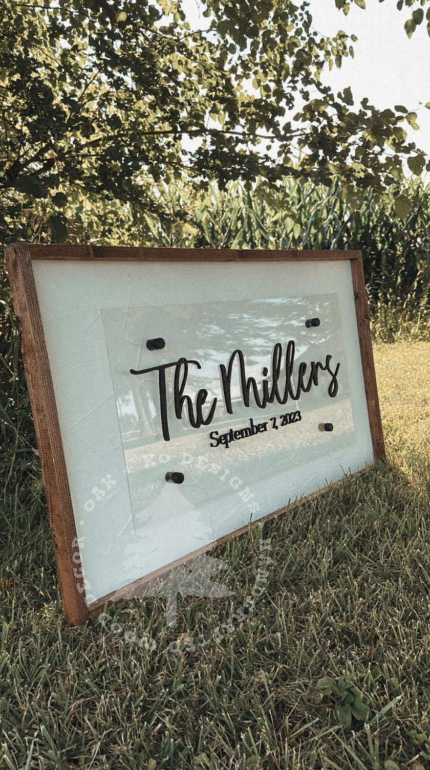 White Plaster Acrylic Sign