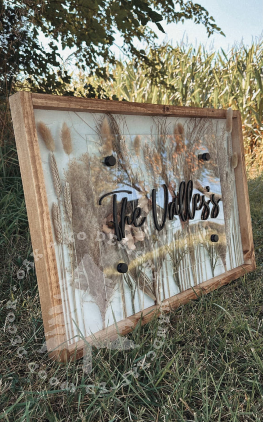 Boho Floral Acrylic Sign (White Backer)