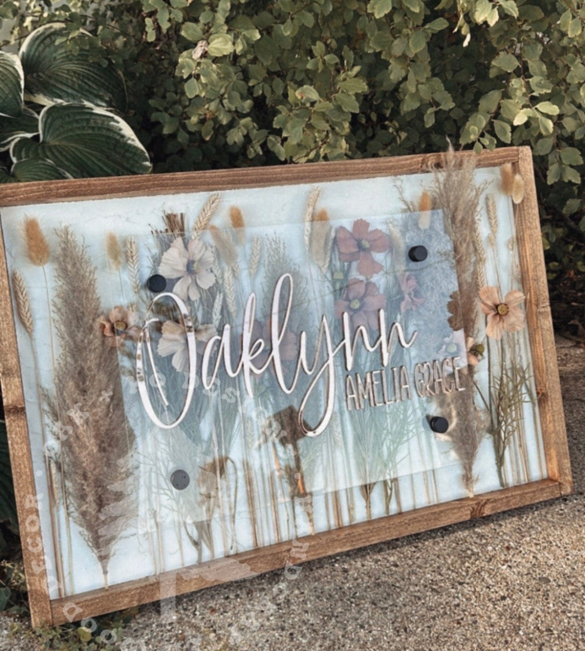 Boho Floral Acrylic Sign (White Backer)